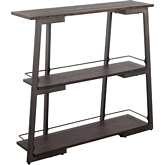 Converge Bookcase in Antique Steel & Espresso Bamboo